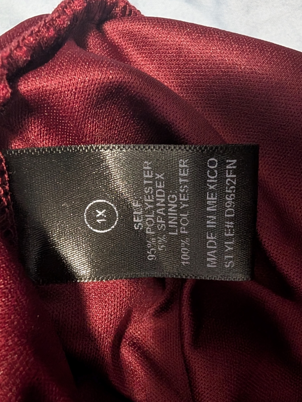 Fashion Nova Stella Ruched Long Sleeve Mini Dress - Burgundy (1X) (NWOT) - Picture 9 of 10